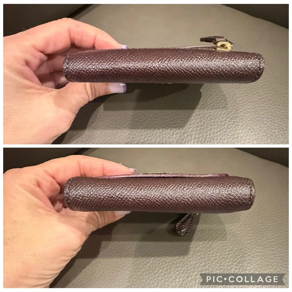 Coach Small Trifold Metallic Crossgrain Wallet - Picture 6 of 7